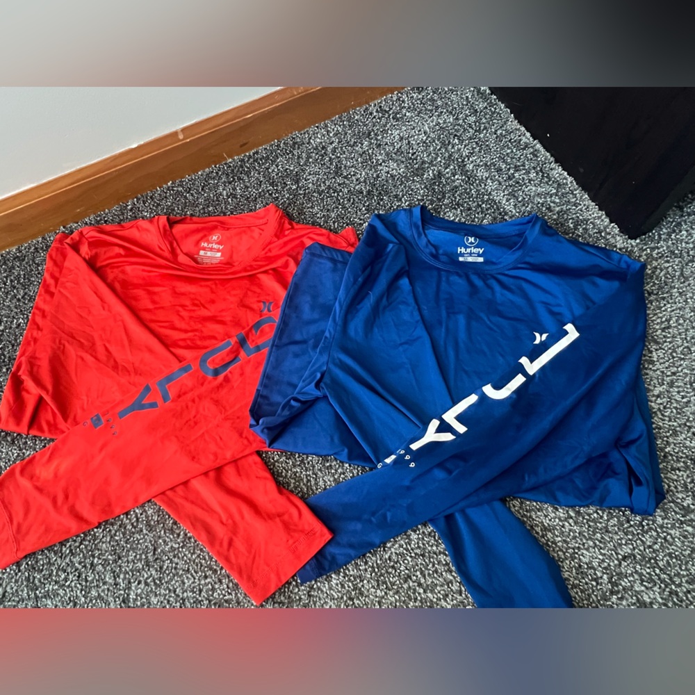 BUNDLE! Hurley Vibrant Red and Bold Blue Shirts